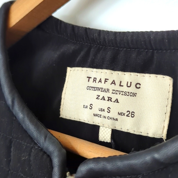 ZARA Black Silver Zipper Jacket US Size S - Picture 2 of 8